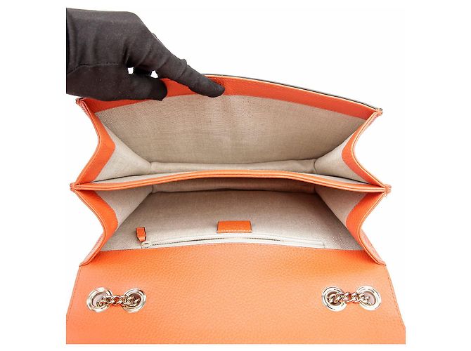 Gucci Interlocking Medium Chain Shoulder Bag Orange - view 11