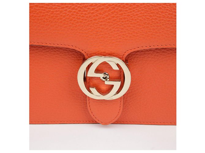 Gucci Interlocking Medium Chain Shoulder Bag Orange - view 3