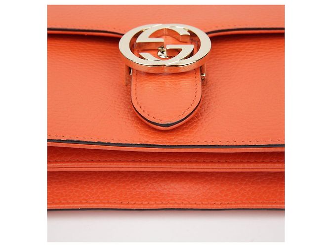 Gucci Interlocking Medium Chain Shoulder Bag Orange - view 9