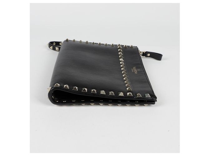 Valentino Clutch con tracolla Rockstud Nero - vista 7