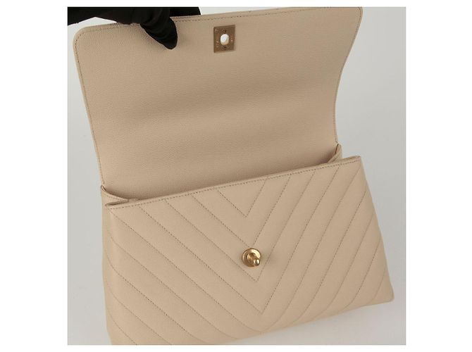Coco Handle Chanel Bolsa de ombro média em couro caviar com alça de coco Branco - vista 10