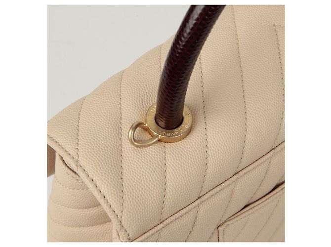Coco Handle Chanel Bolsa de ombro média em couro caviar com alça de coco Branco - vista 7