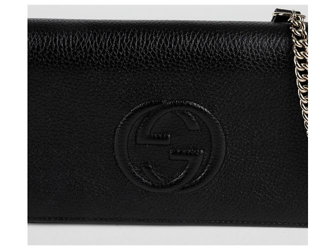 Gucci Bolsa de ombro cruzada com corrente Soho entrelaçada Preto - vista 2