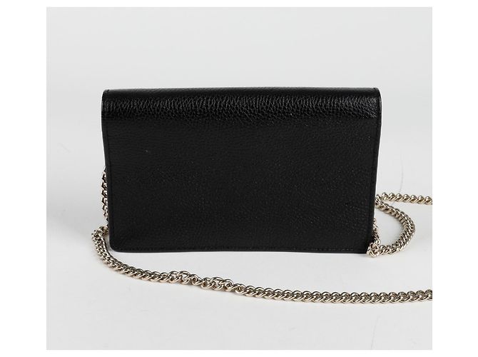 Gucci Bolsa de ombro cruzada com corrente Soho entrelaçada Preto - vista 4