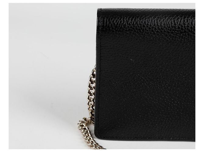 Gucci Bolsa de ombro cruzada com corrente Soho entrelaçada Preto - vista 5