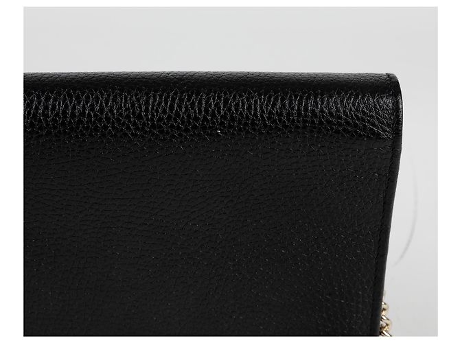 Gucci Bolsa de ombro cruzada com corrente Soho entrelaçada Preto - vista 6