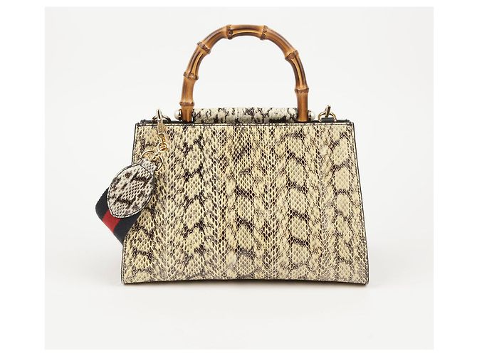 Gucci Nympheas Bamboo Tote and Shoulder Bag White - view 2