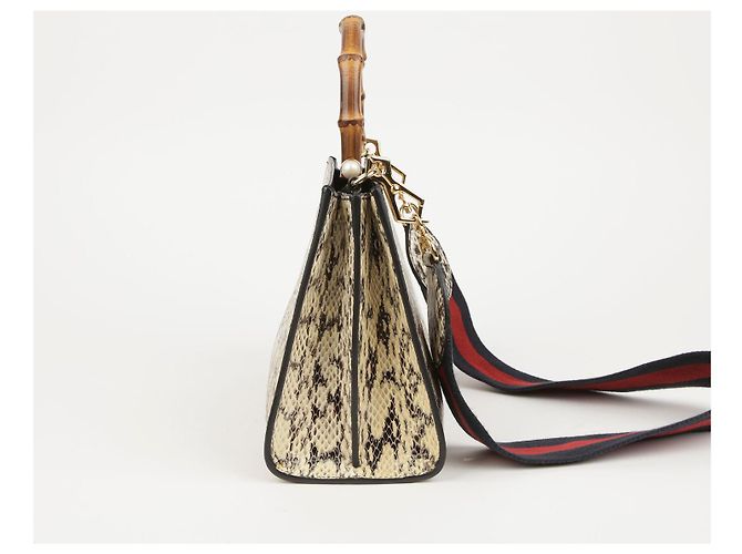 Gucci Nympheas Bamboo Tote and Shoulder Bag White - view 4