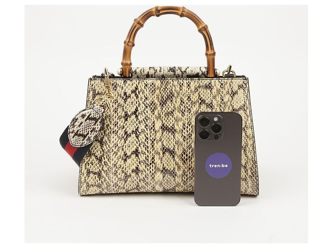 Gucci Nympheas Bamboo Tote and Shoulder Bag White - view 8