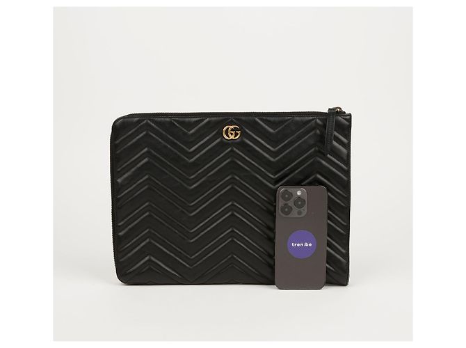 Gucci Borsa Clutch GG Marmont Nero - vista 10