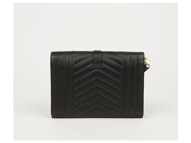 Saint Laurent Pochette Envelope Matelassé Mix Nero - vista 3