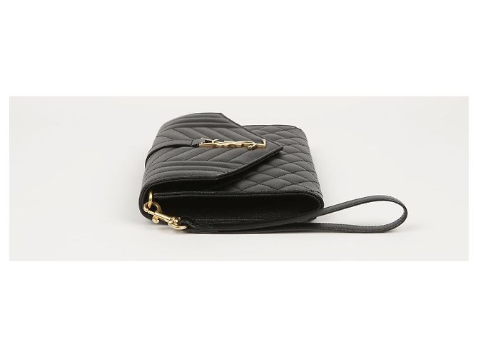 Saint Laurent Pochette Envelope Matelassé Mix Nero - vista 4