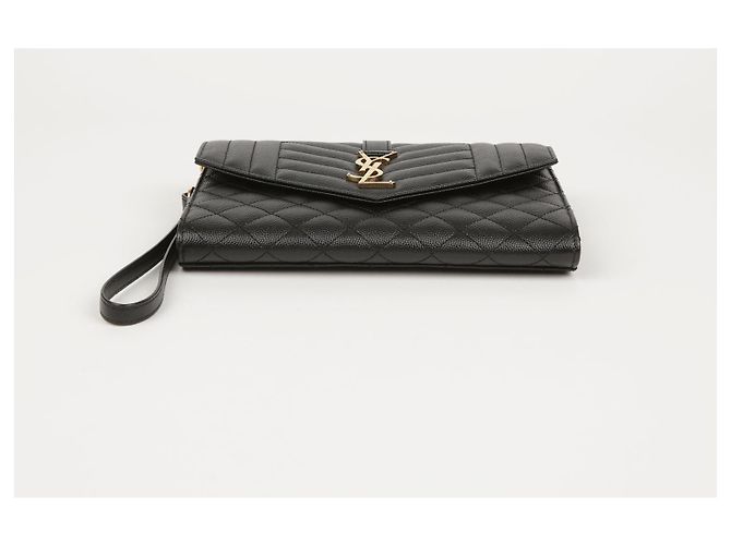 Saint Laurent Pochette Envelope Matelassé Mix Nero - vista 5