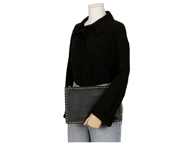Valentino Clutch Rockstud Negro - vista 10