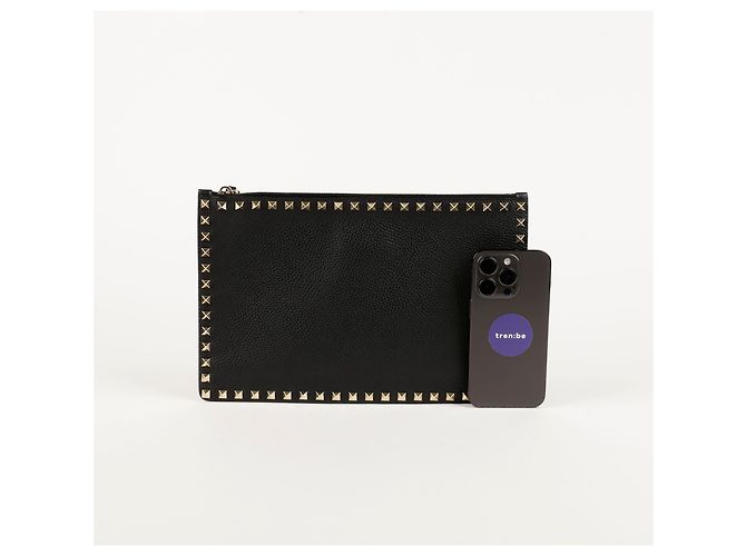 Valentino Clutch Rockstud Negro - vista 8