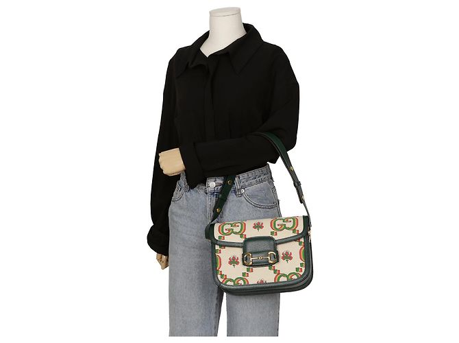 Gucci Bolso de Hombro y Cruzado Horsebit Small Blanco - vista 8