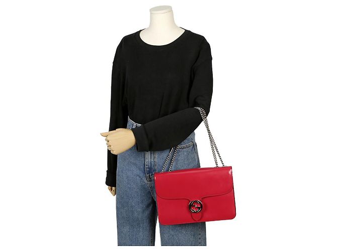 Gucci Borsa a spalla intrecciata Rosa - vista 13
