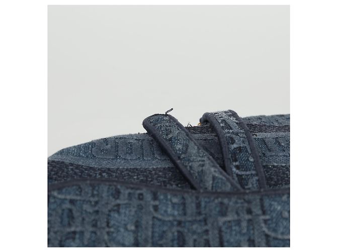 Dior Blue Oblique Denim Canvas Saddle Shoulder Bag - view 10