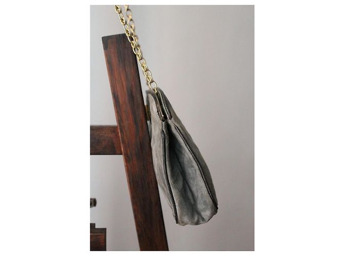 Borsa a mano Chanel grigia e dorata in suede e pelle esotica Grigio - vista 7