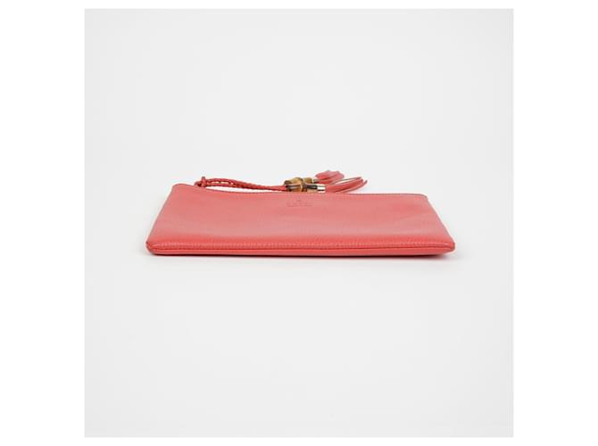 Bamboo Gucci Pochette con nappa in bambù Rosso - vista 5