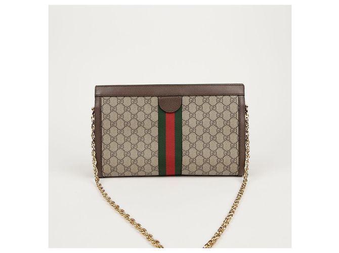 Gucci Borsa a Spalla Media Ophidia GG Marrone - vista 2