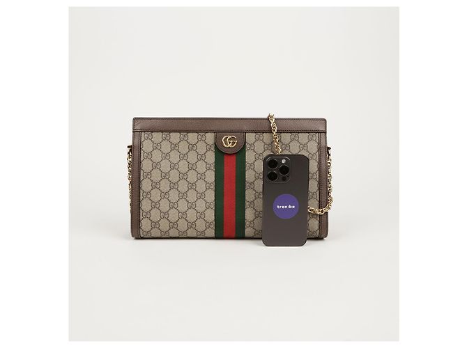 Gucci Borsa a Spalla Media Ophidia GG Marrone - vista 9
