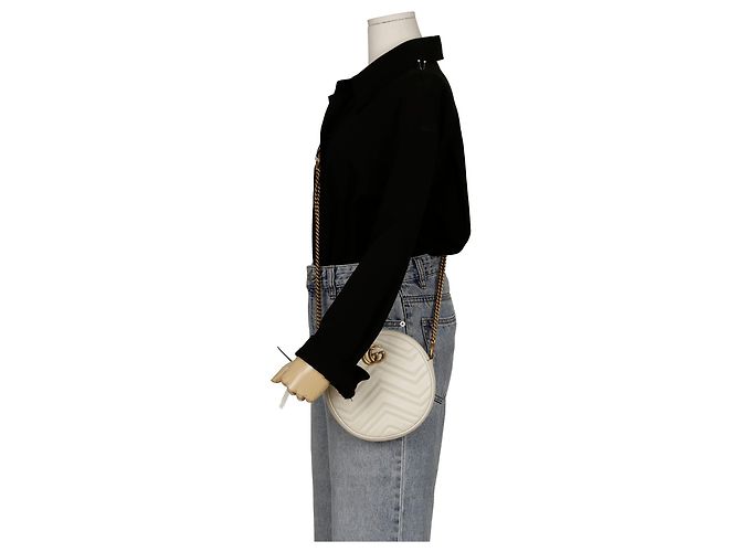 Gucci Borsa a Spalla e Crossbody GG Marmont Mini Bianco - vista 13