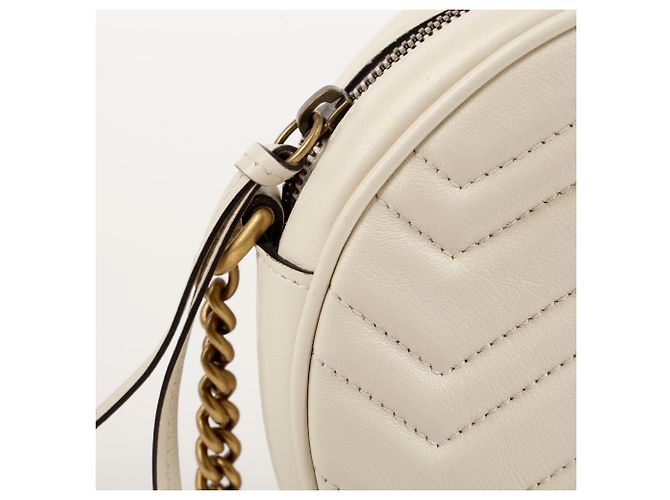 Gucci Borsa a Spalla e Crossbody GG Marmont Mini Bianco - vista 4