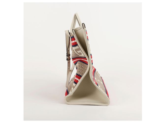 Gucci Borsa Tote Kan Stripe Bianco - vista 7
