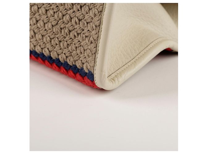 Gucci Borsa Tote Kan Stripe Bianco - vista 9
