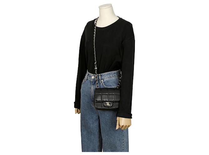 Chanel Borsa a Spalla e Crossbody Mini Cube Chain Nero - vista 10