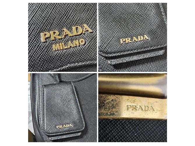 Borsa a Mano Grande Sidonie in Saffiano Lux Nera di Prada Nero - vista 4