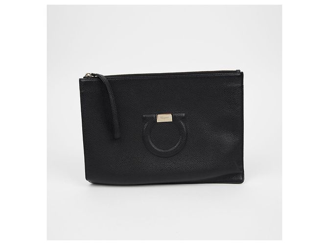 Salvatore Ferragamo Clutch con tracolla Gancini Nero - vista 2