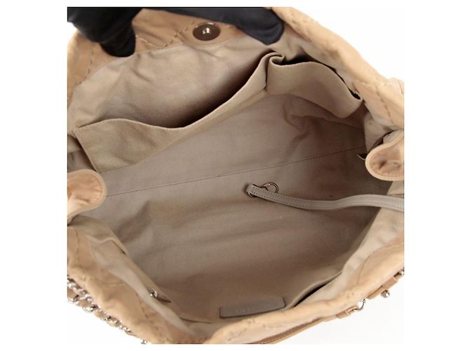 Chanel Borsa a spalla con catena e logo CC Marrone - vista 13
