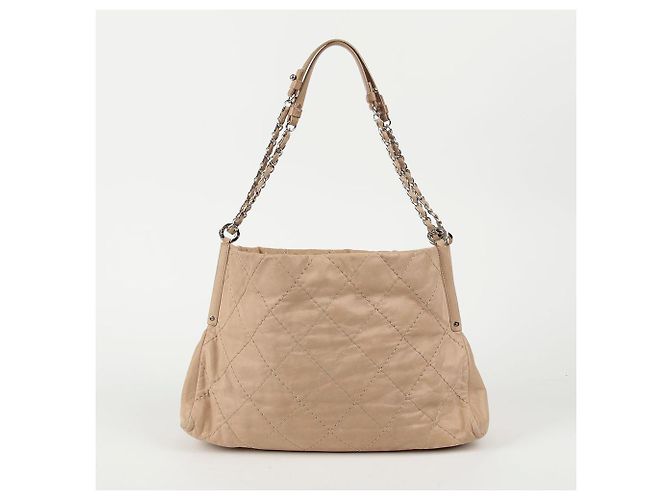 Chanel Borsa a spalla con catena e logo CC Marrone - vista 3