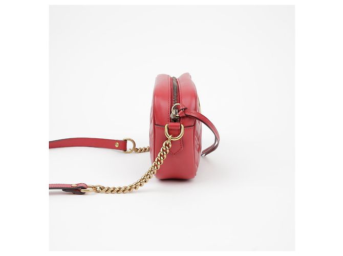 Gucci GG Marmont Mini Borsa a Spalla Crossbody Rosso - vista 4