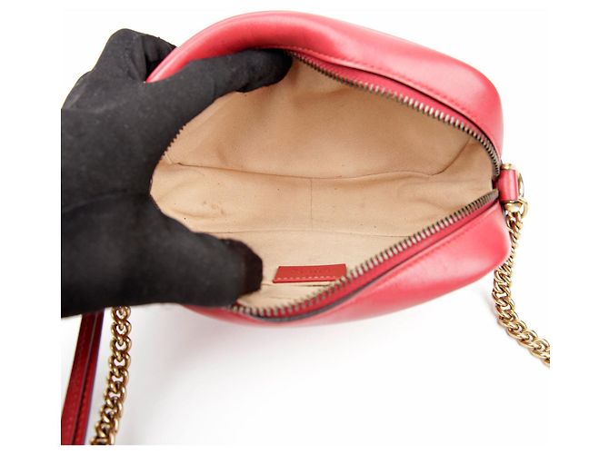 Gucci GG Marmont Mini Borsa a Spalla Crossbody Rosso - vista 7