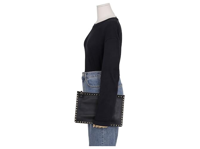 Valentino Clutch Rockstud Nero - vista 8
