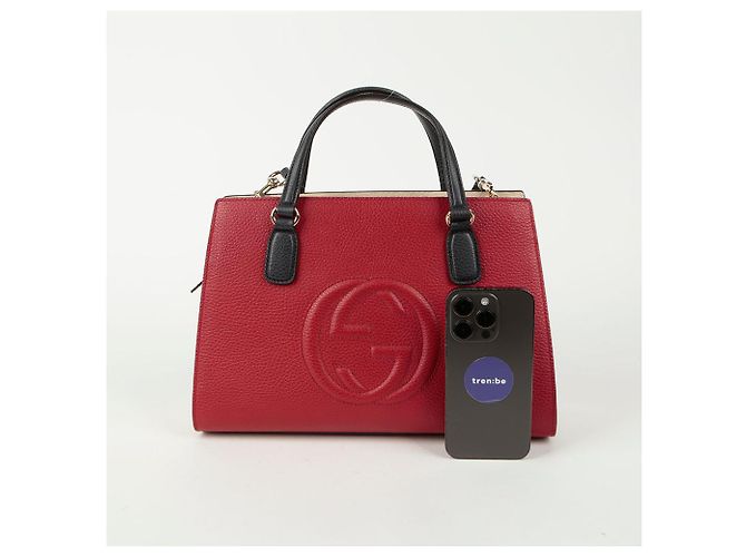 Gucci Borsa a spalla con manico superiore Soho Rosso - vista 12