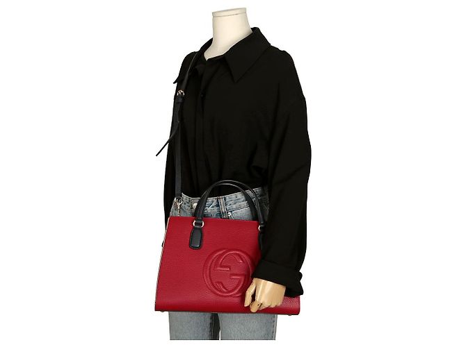 Gucci Borsa a spalla con manico superiore Soho Rosso - vista 14