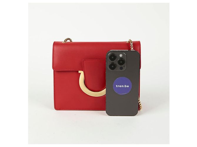 Salvatore Ferragamo Borsa a tracolla incrociata Thalia Chain Rosso - vista 10