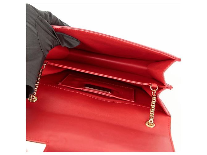 Salvatore Ferragamo Borsa a tracolla incrociata Thalia Chain Rosso - vista 12