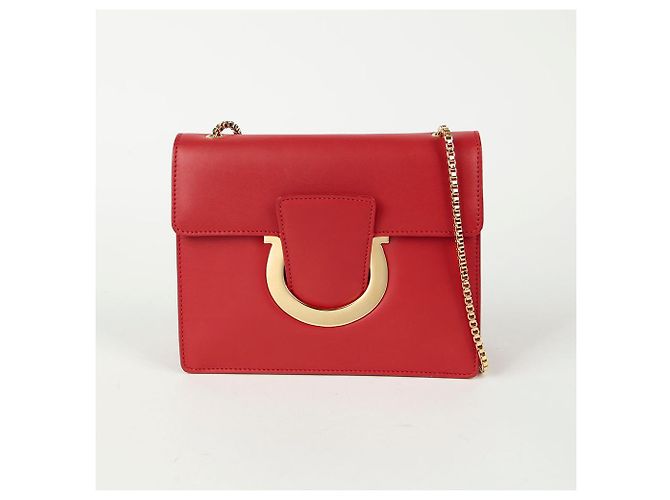 Salvatore Ferragamo Borsa a tracolla incrociata Thalia Chain Rosso - vista 2