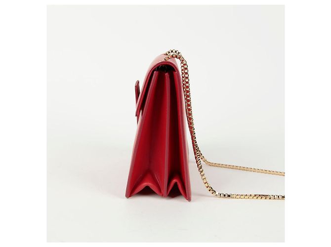 Salvatore Ferragamo Borsa a tracolla incrociata Thalia Chain Rosso - vista 6