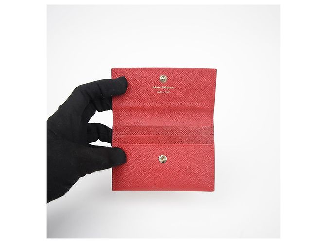 Salvatore Ferragamo Porta-cartões Bara Ribbon Vermelho - vista 10