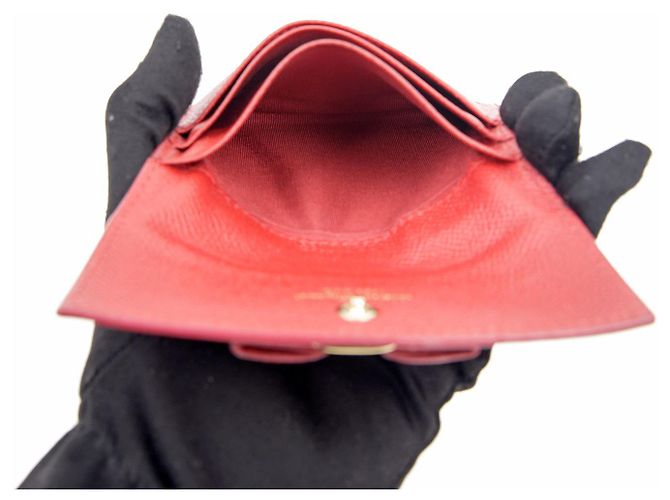 Salvatore Ferragamo Porta-cartões Bara Ribbon Vermelho - vista 11