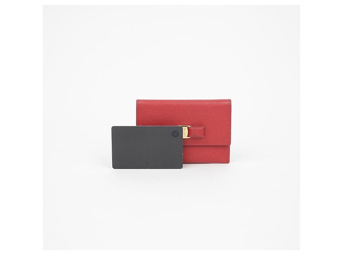 Salvatore Ferragamo Porta-cartões Bara Ribbon Vermelho - vista 12