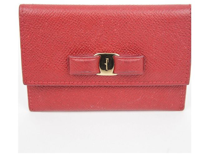 Salvatore Ferragamo Porta-cartões Bara Ribbon Vermelho - vista 2