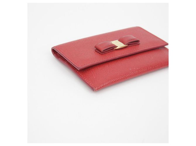 Salvatore Ferragamo Porta-cartões Bara Ribbon Vermelho - vista 6