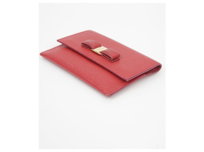 Salvatore Ferragamo Porta-cartões Bara Ribbon Vermelho - vista 7